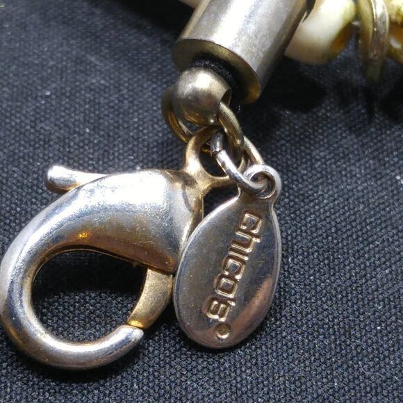 Chico’s Long Beige Beaded Necklace 52” Gold Tone Spacers Layered Boho Style - Picture 6 of 8